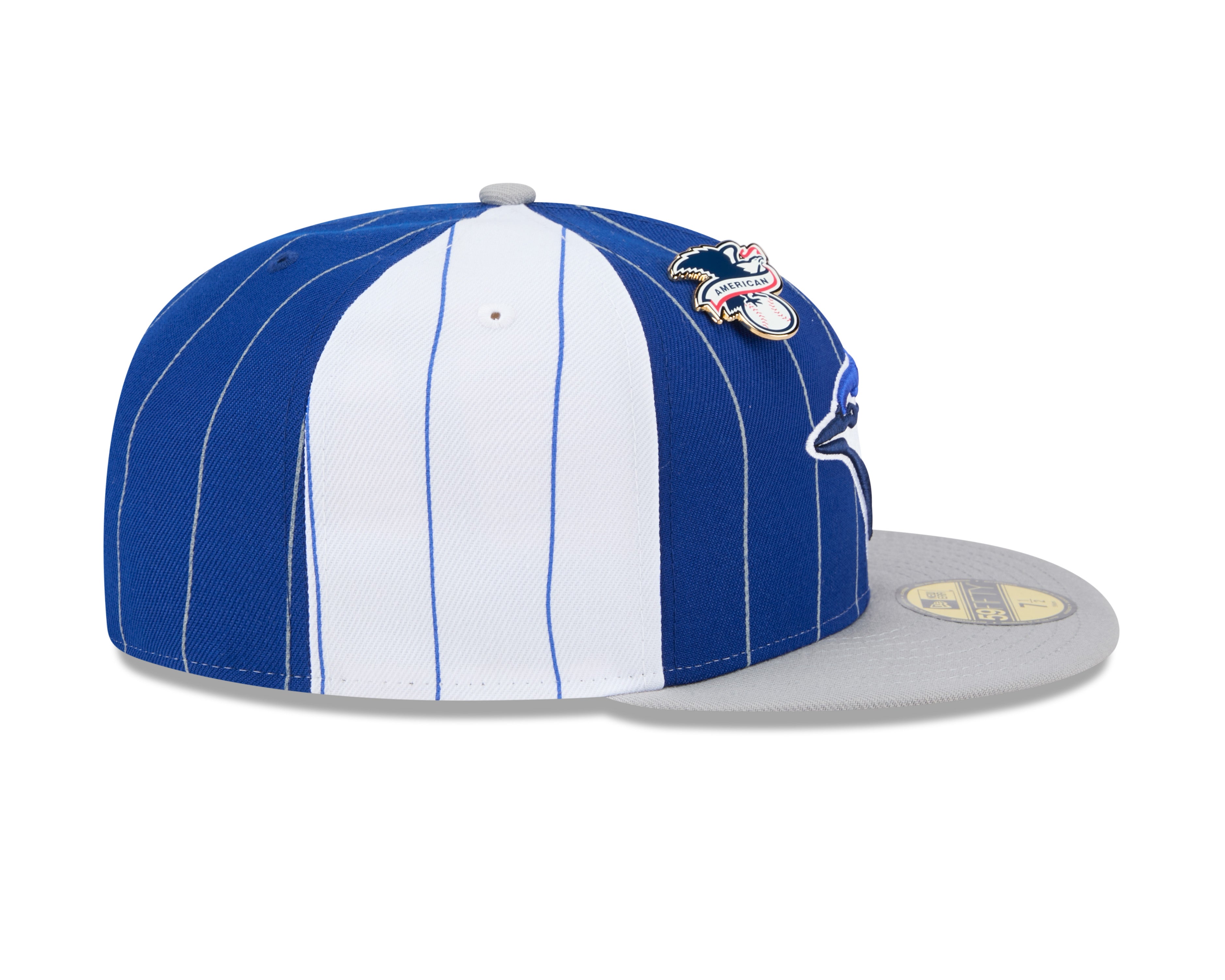 Toronto Blue Jays MLB New Era Men's Royal Blue 59Fifty Two Tone Pinstripe Fitted Hat