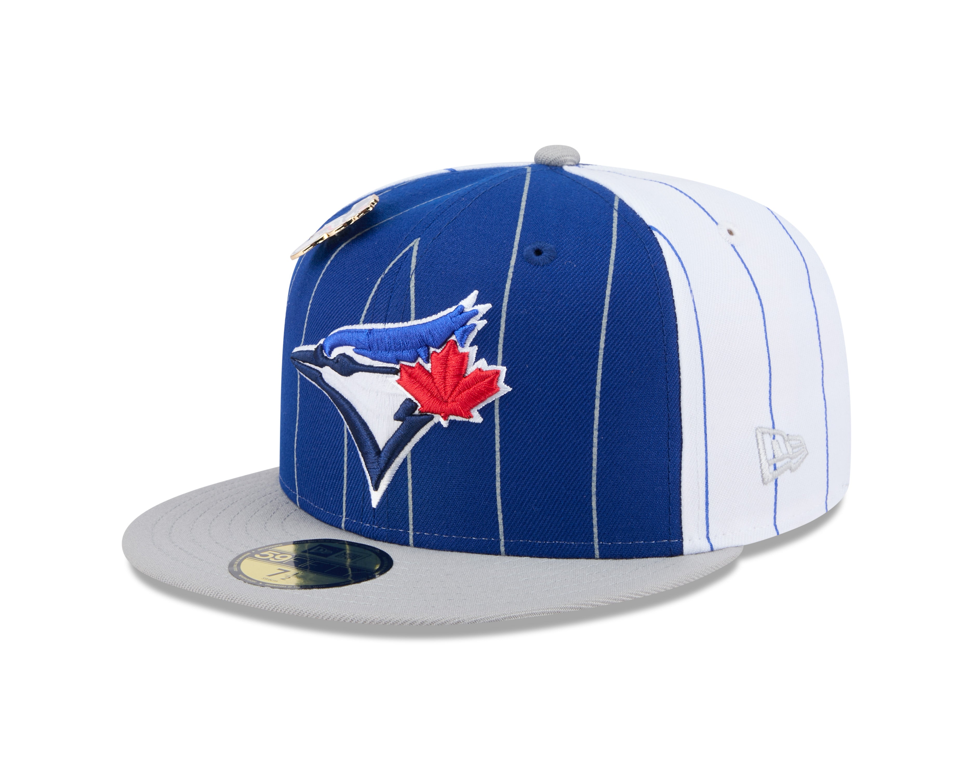Toronto Blue Jays MLB New Era Men's Royal Blue 59Fifty Two Tone Pinstripe Fitted Hat