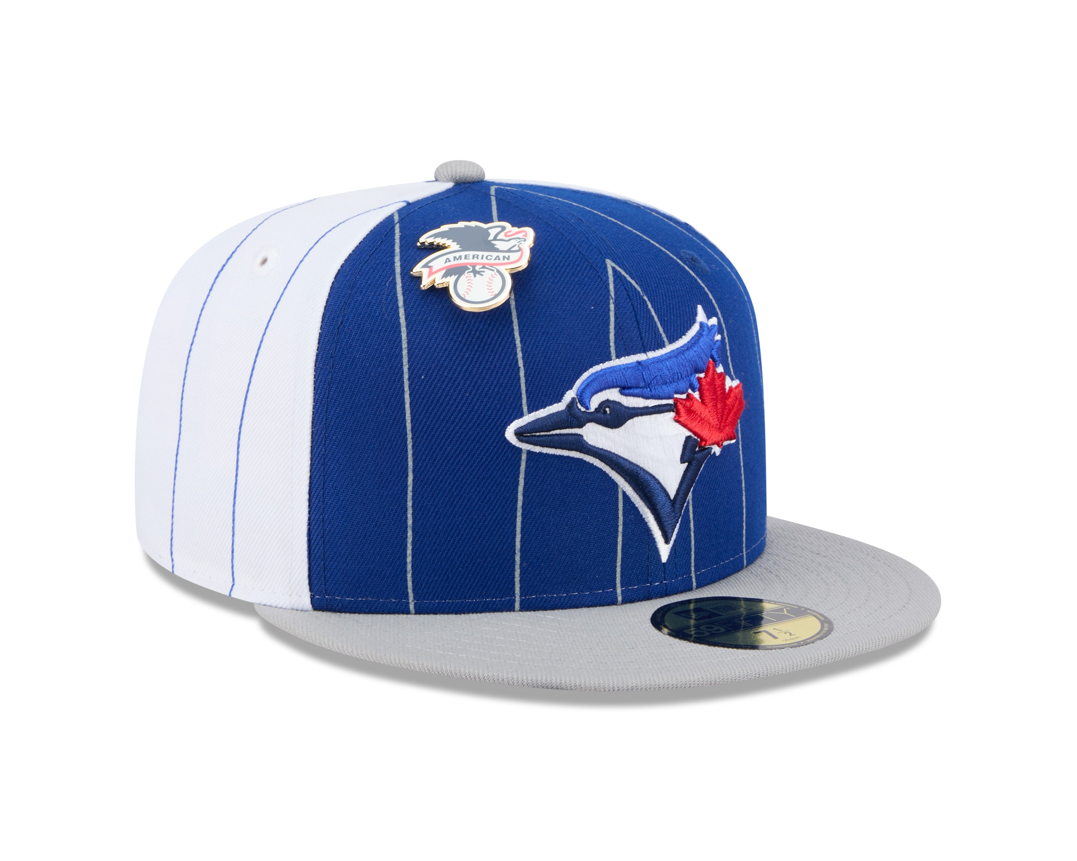 Toronto Blue Jays MLB New Era Men's Royal Blue 59Fifty Two Tone Pinstripe Fitted Hat