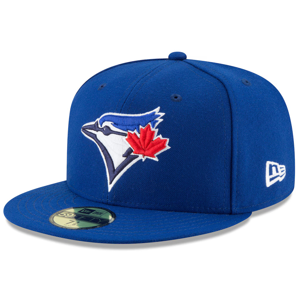Casquette ajustée New Era 59Fifty bleu royal pour homme des Blue Jays de Toronto (MLB), édition spéciale Série mondiale 2025, avec écusson latéral.