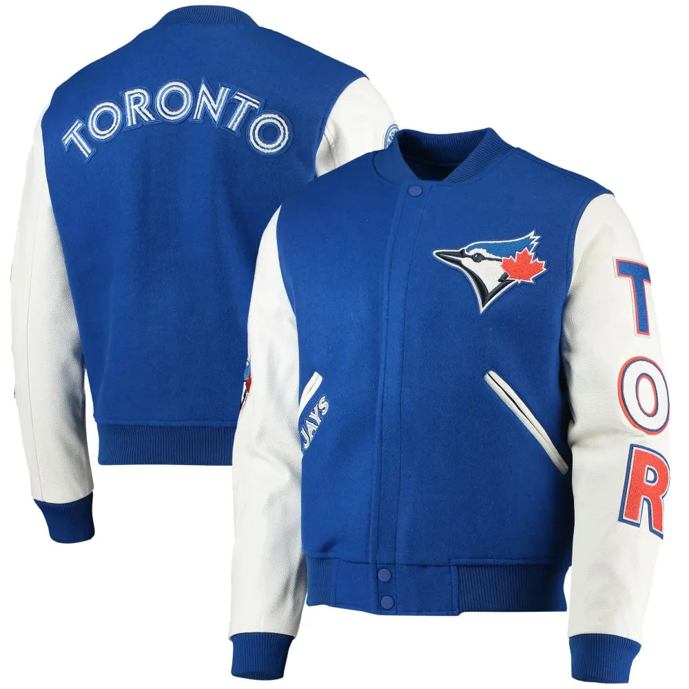 Toronto Blue Jays MLB Pro Standard Men's Royal Blue/White Classic Wool Varsity Jacket