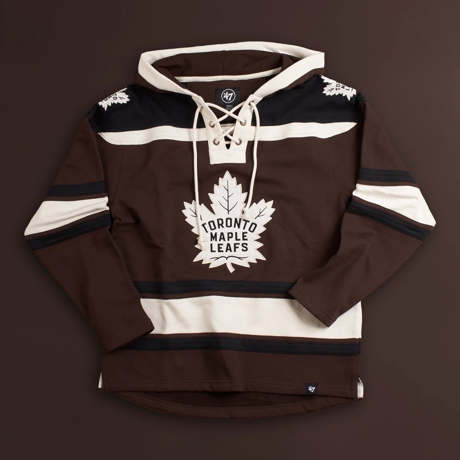 Toronto Maple Leafs NHL 47 Brand Men's Dark Chocolate Heavyweight Lacer Hoodie