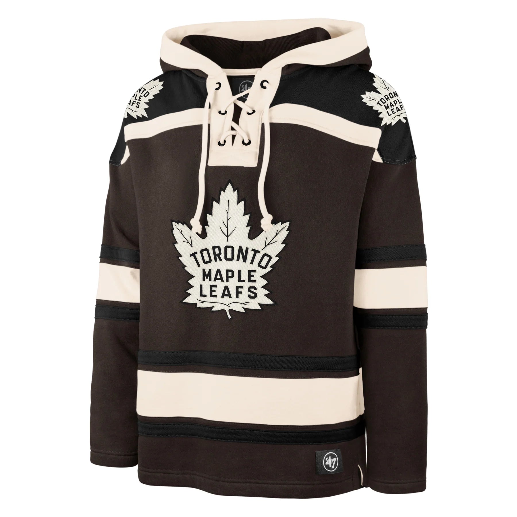 Toronto Maple Leafs NHL 47 Brand Men's Dark Chocolate Heavyweight Lacer Hoodie