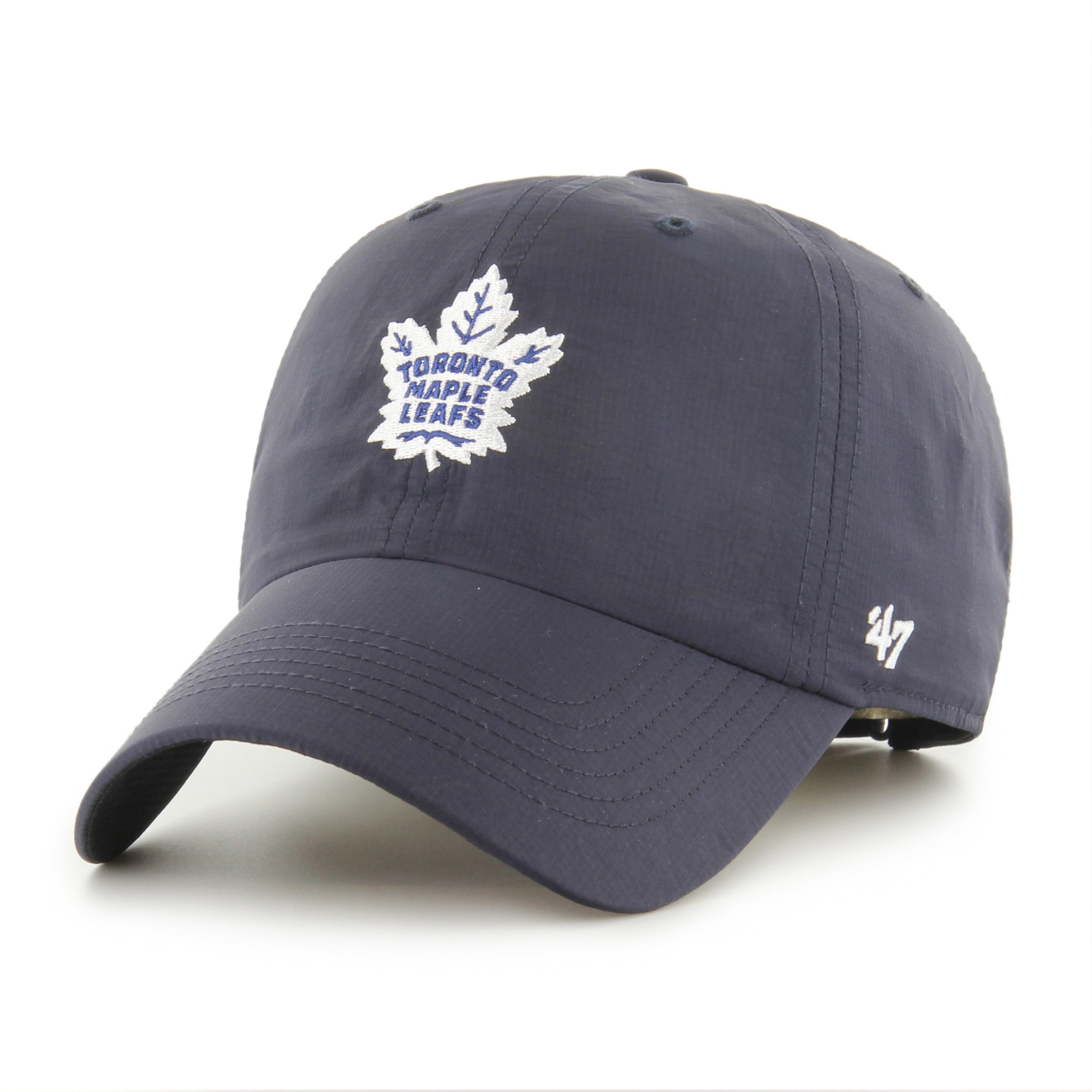 Toronto Maple Leafs NHL 47 Brand Casquette réglable en nylon Ripstop Clean Up pour hommes, bleu marine Brrr