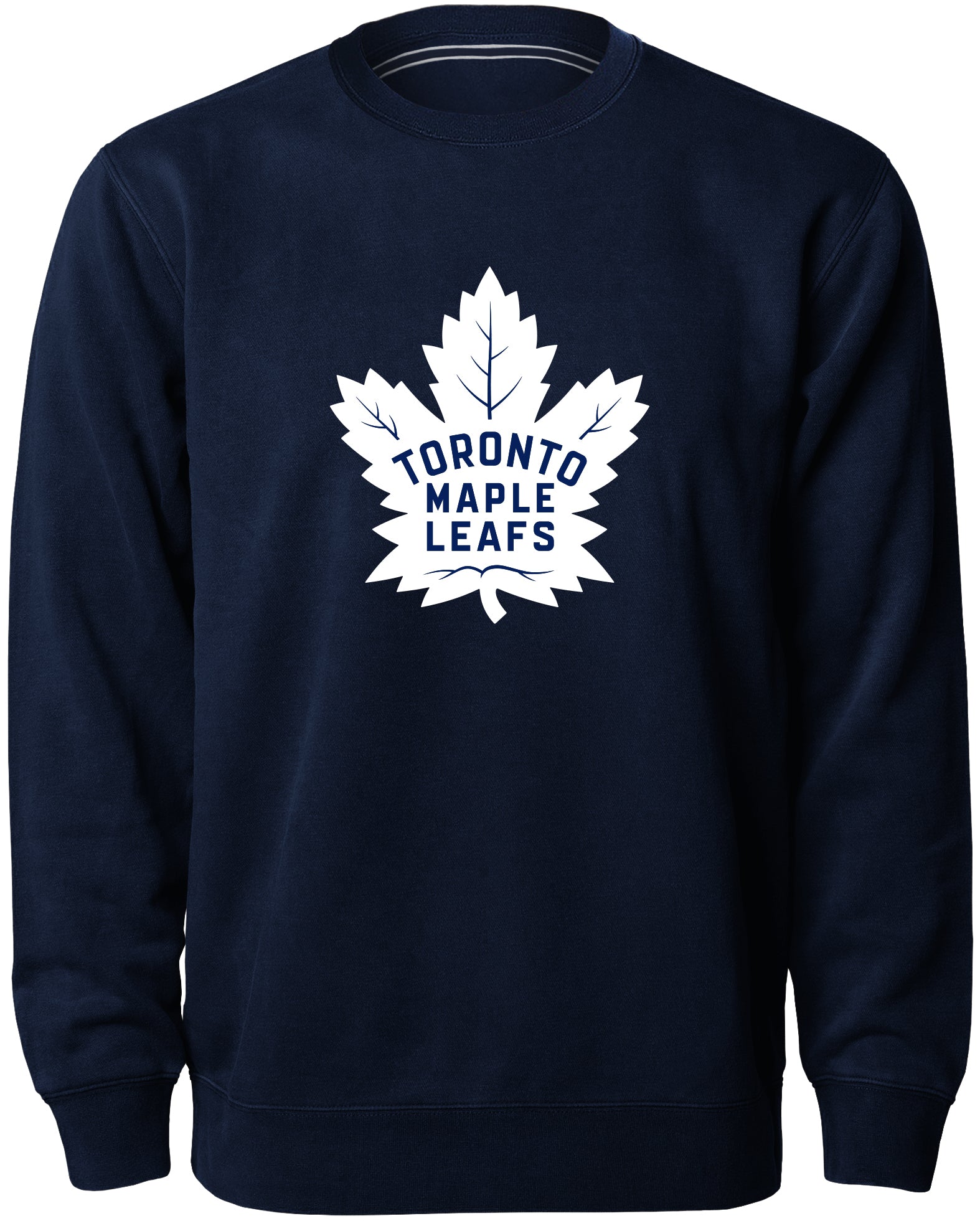 Pull à col rond bleu marine à logo blanc des Maple Leafs de Toronto (NHL Bulletin)