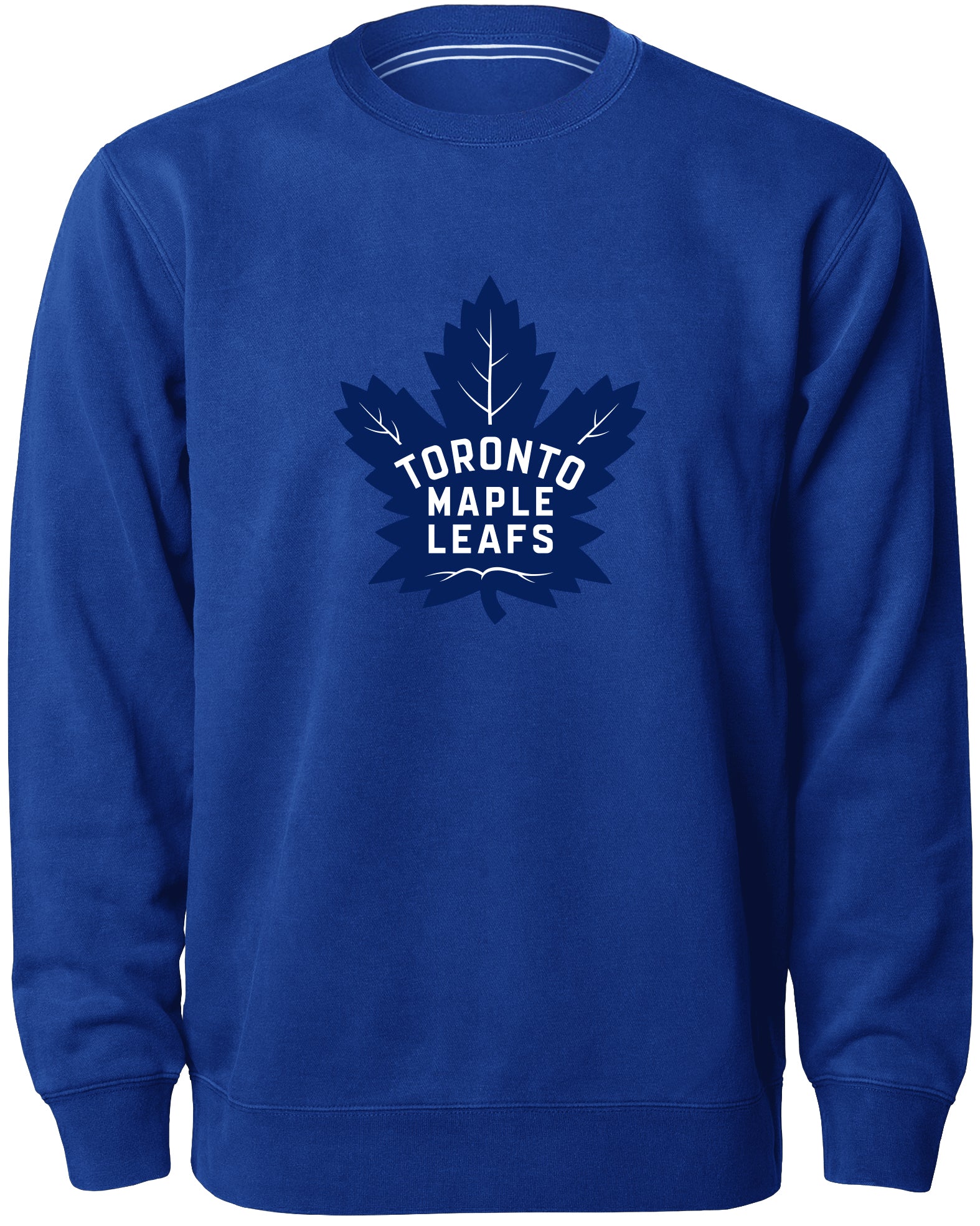 Pull à col rond bleu royal en sergé avec logo des Maple Leafs de Toronto (Bulletin de la LNH)