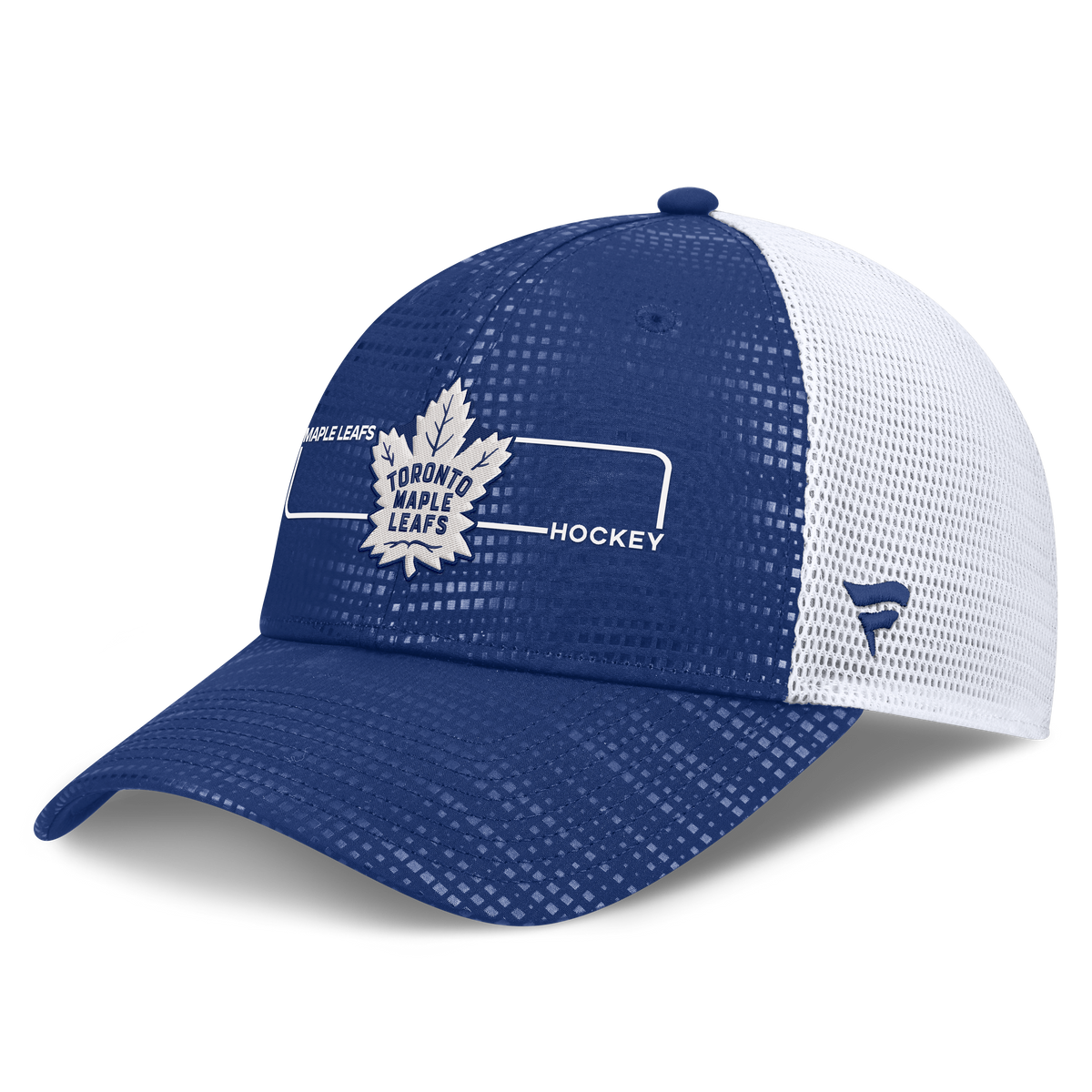 Toronto Maple Leafs NHL Fanatics Branded Men's Royal Blue Authentic Pro Rink Boxed Logo Trucker Snapback