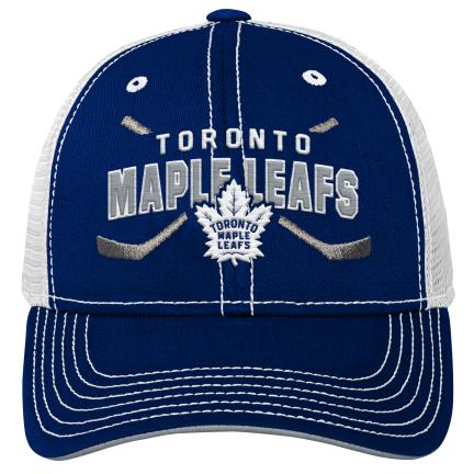 Toronto Maple Leafs NHL Outerstuff Kids Navy Trucker Lockup Meshback Snapback Hat