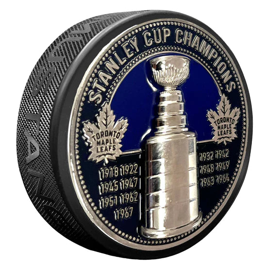 Rondelle de hockey médaillon de la Coupe Stanley Ultra 3D des Maple Leafs de Toronto de la LNH