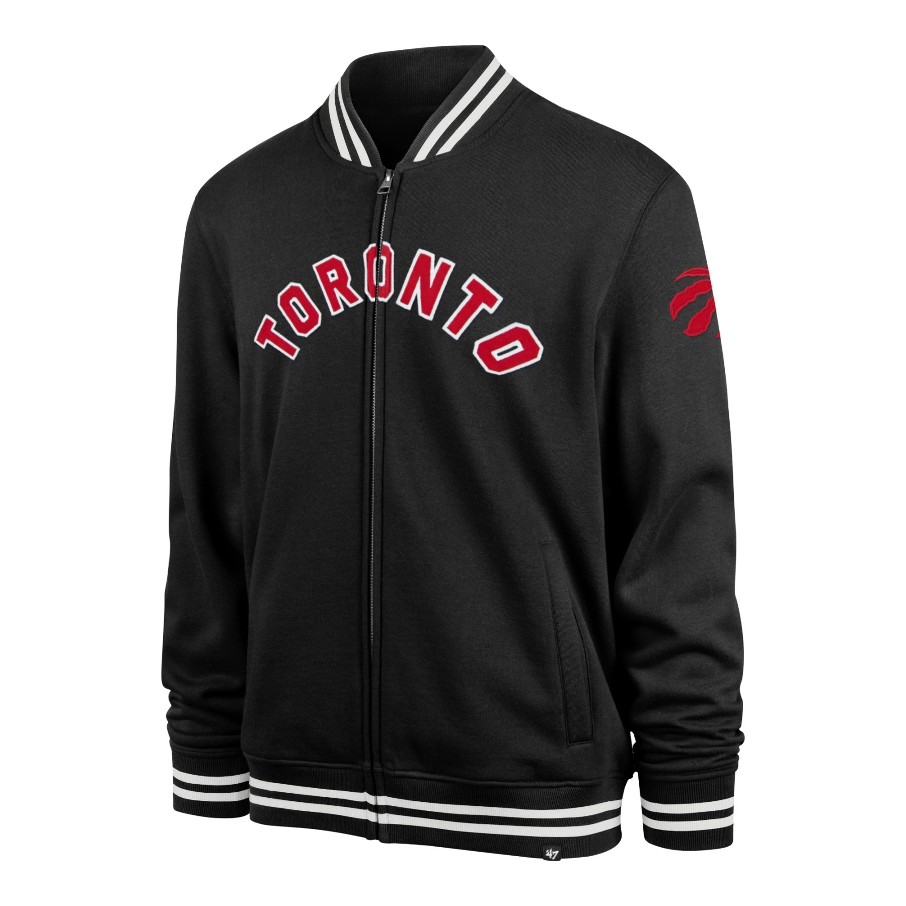 Toronto Raptors NBA 47 Brand Veste de survêtement noire Wax Pack Pro Camden pour hommes