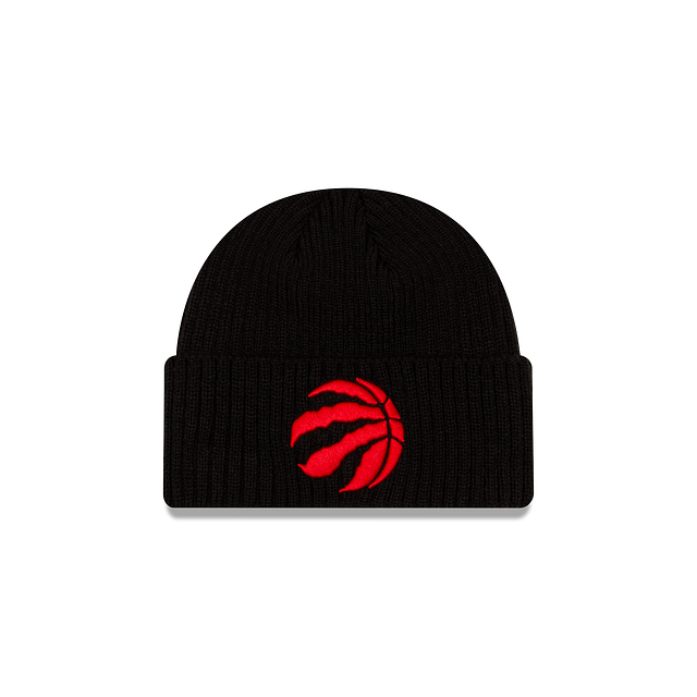 Bonnet en tricot à revers classique noir pour homme NBA New Era des Toronto Raptors