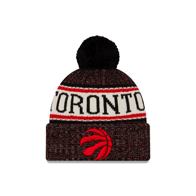 Toronto Raptors NBA New Era Men's Black Sport Cuff Pom Knit