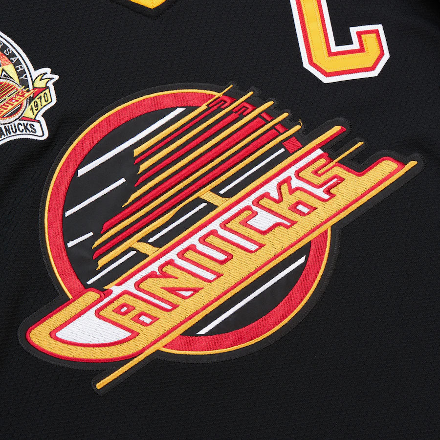 Maillot authentique Mitchell & Ness pour homme des Vancouver Canucks de la LNH, noir, 1994 Power Play, Trevor Linden