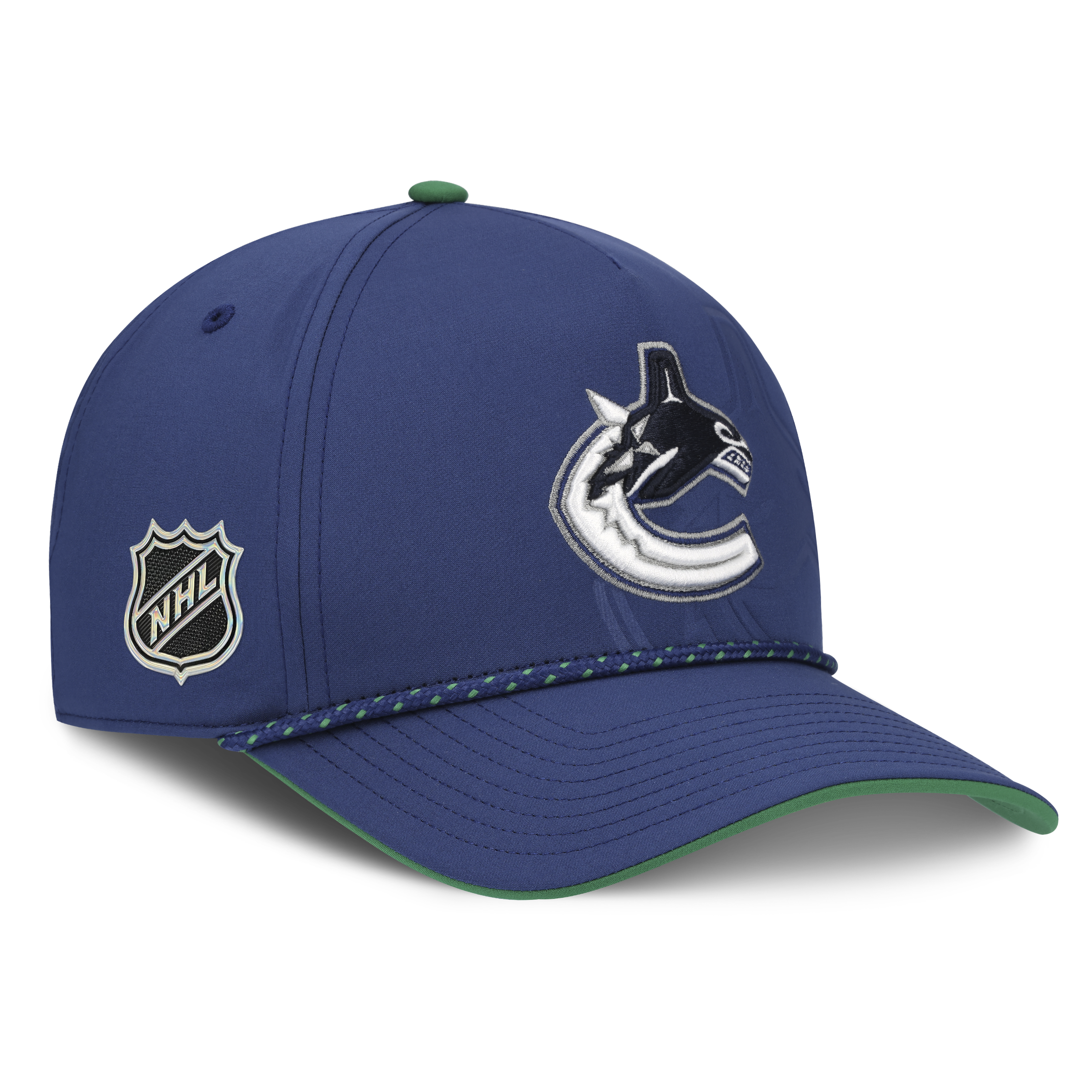 Vancouver Canucks NHL Fanatics Branded Men's Royal Blue 2026 Draft Authentic Pro A-Frame Adjustable Hat