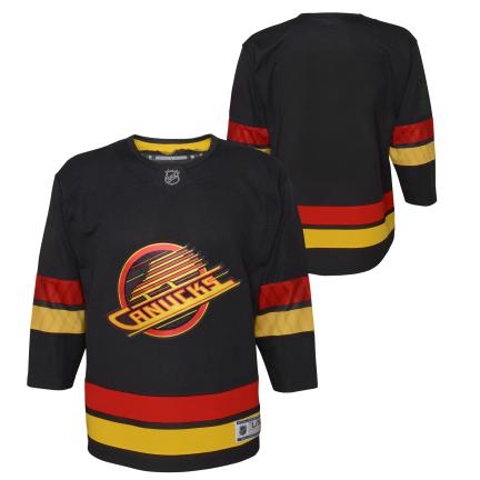 Maillot de remplacement noir pour jeunes Vancouver Canucks NHL Outerstuff Premier