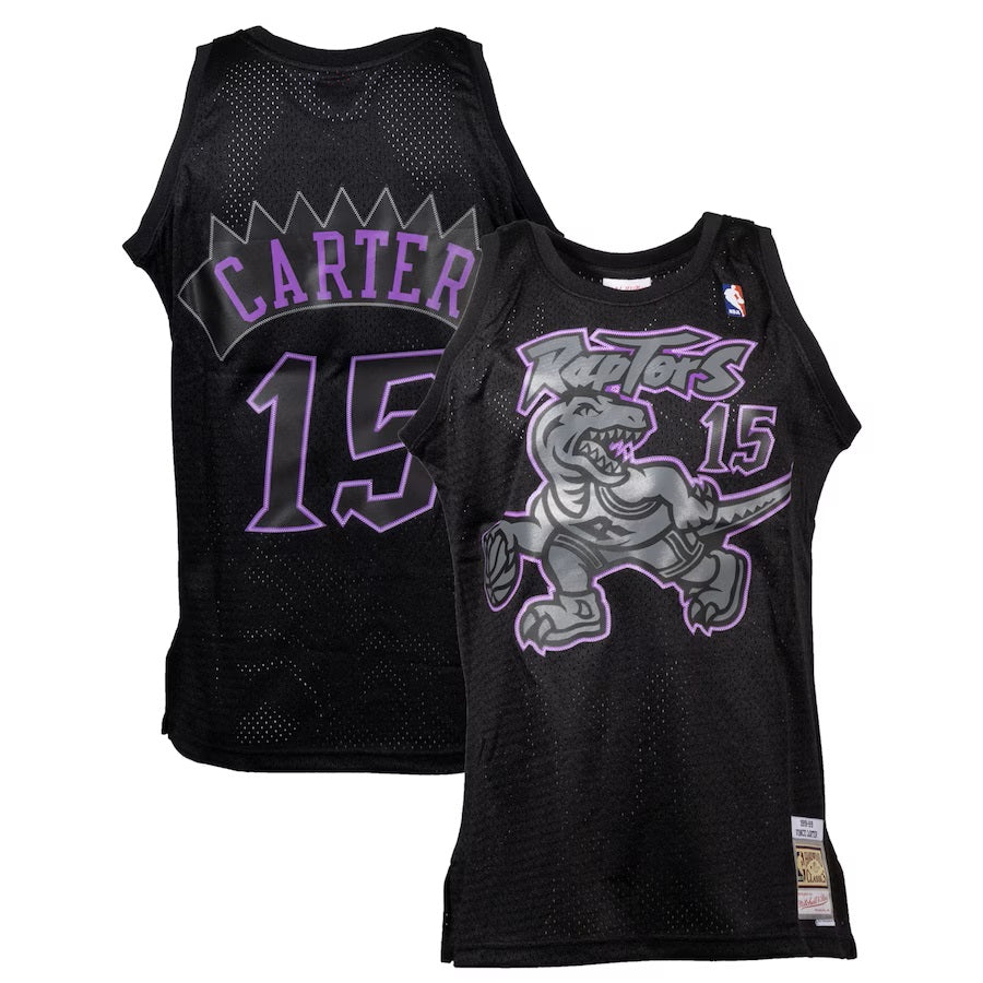 Vince Carter Toronto Raptors NBA Mitchell & Ness Men's Black 1997-98 Dynamic Hardwood Classics Swingman Jersey