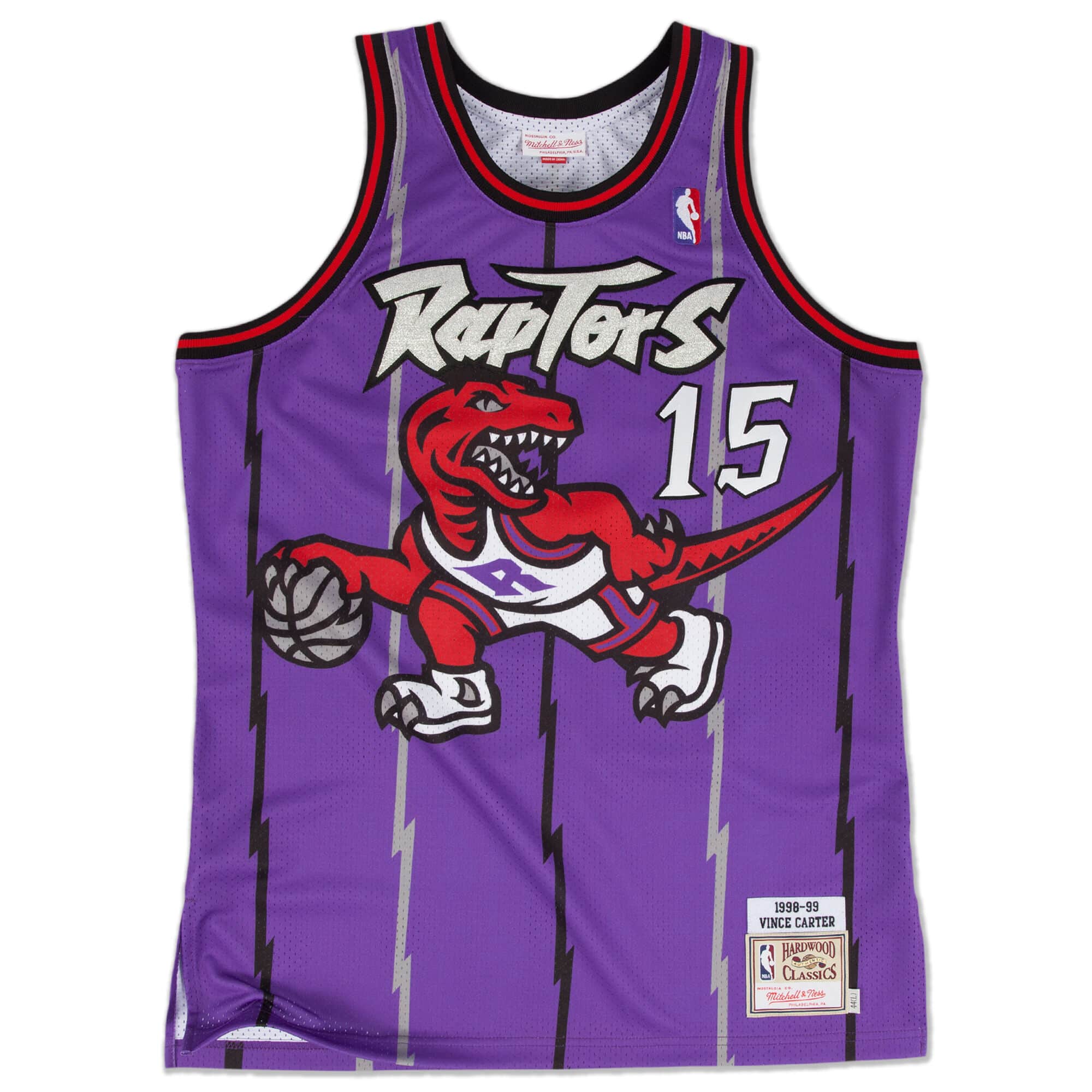 Vince Carter Toronto Raptors NBA Mitchell & Ness Men's Purple 1998-99 Hardwood Classic Authentic Jersey