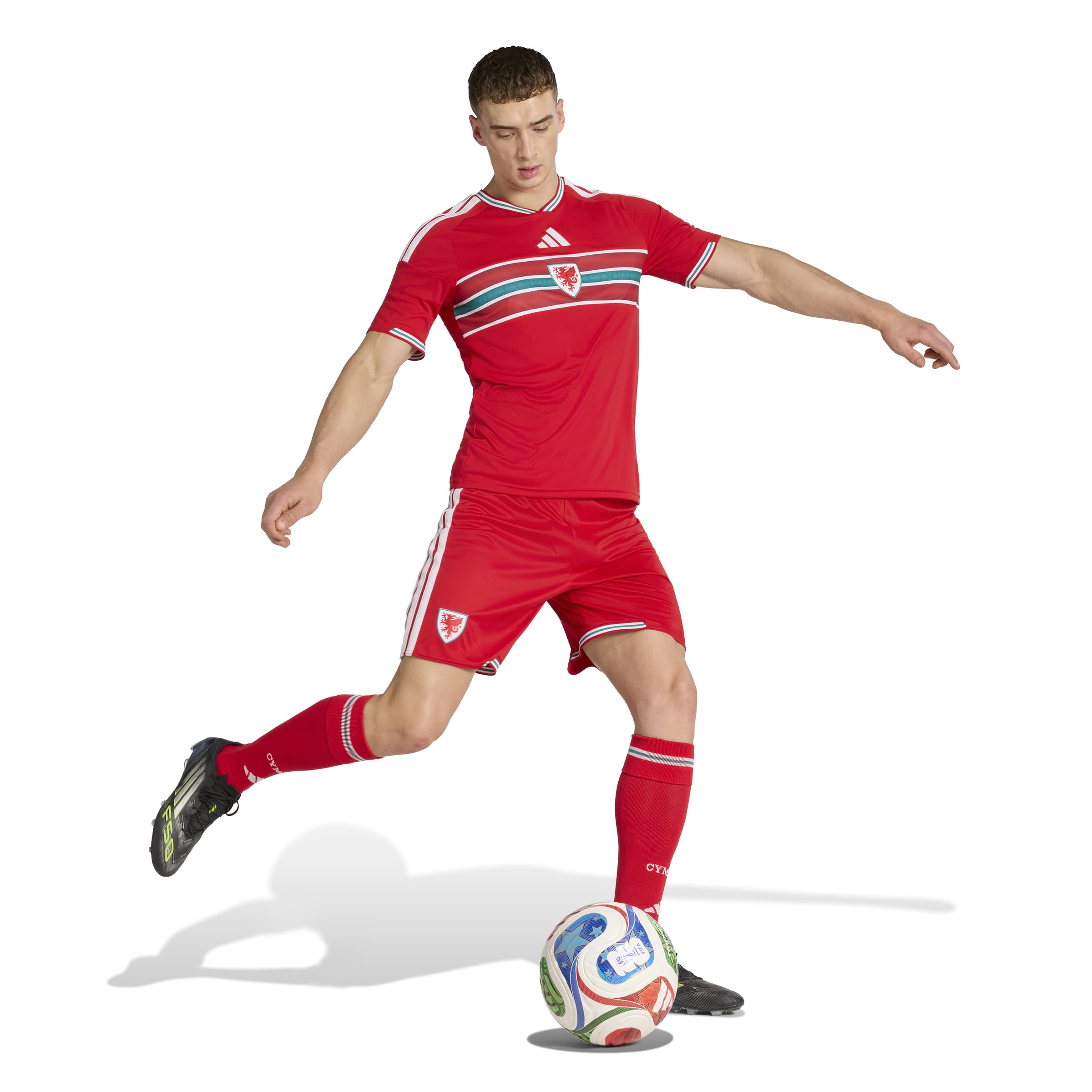 Maillot domicile réplique rouge FIFA Adidas de l'équipe nationale du Pays de Galles pour homme, saison 2025/26