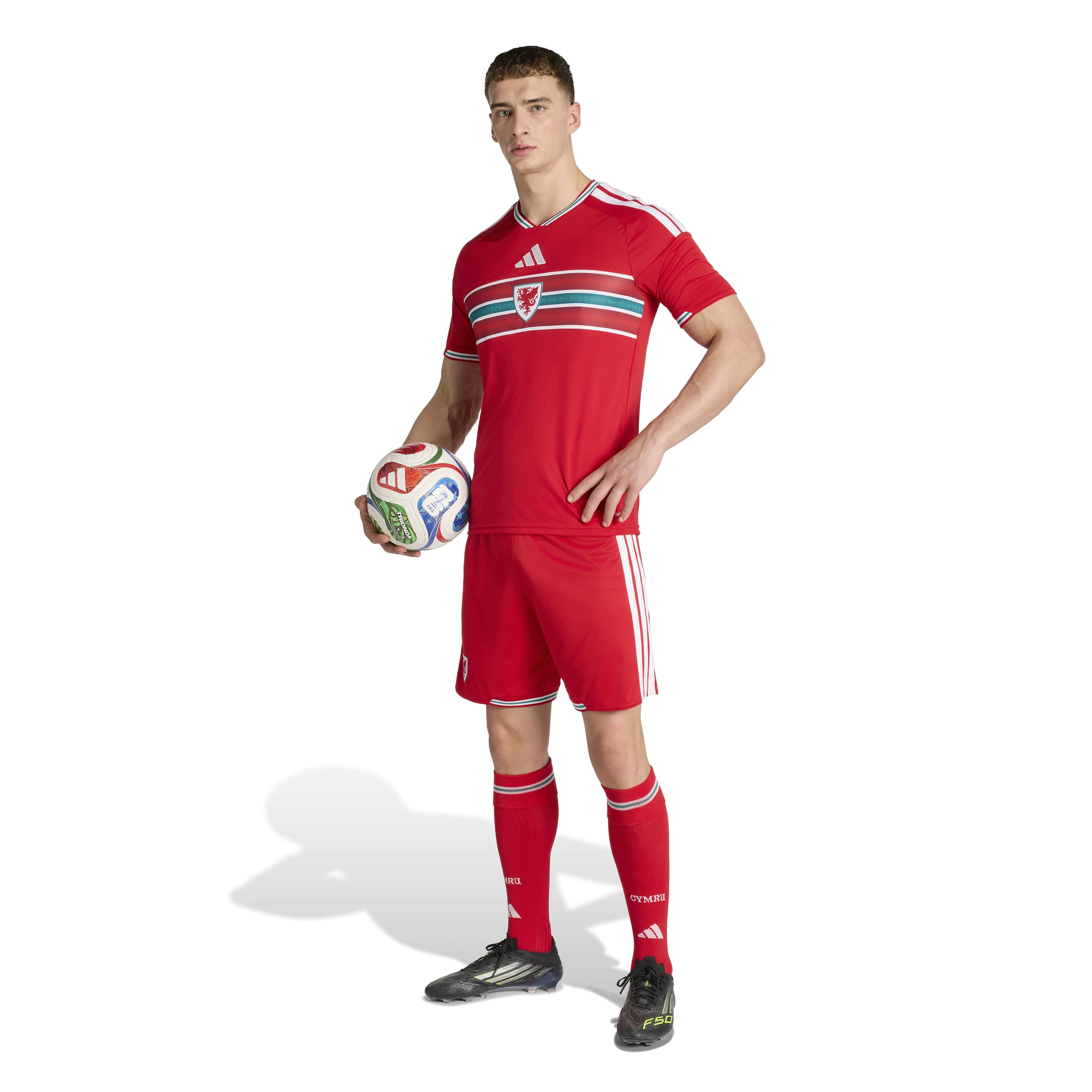 Maillot domicile réplique rouge FIFA Adidas de l'équipe nationale du Pays de Galles pour homme, saison 2025/26