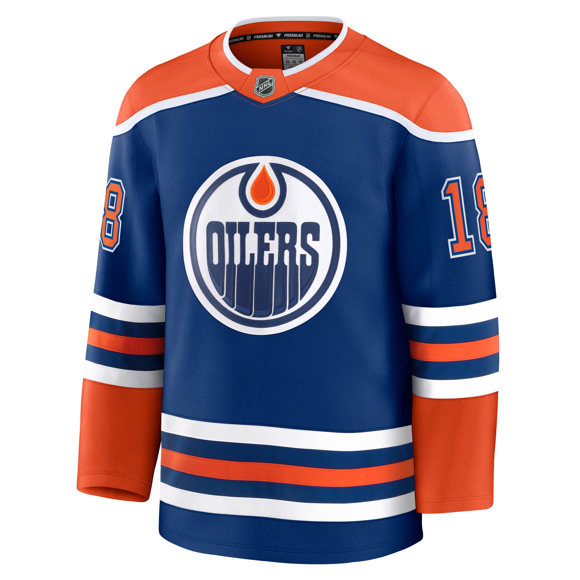 Zach Hyman Edmonton Oilers NHL Fanatics Branded Men's Royal Blue Premium Jersey