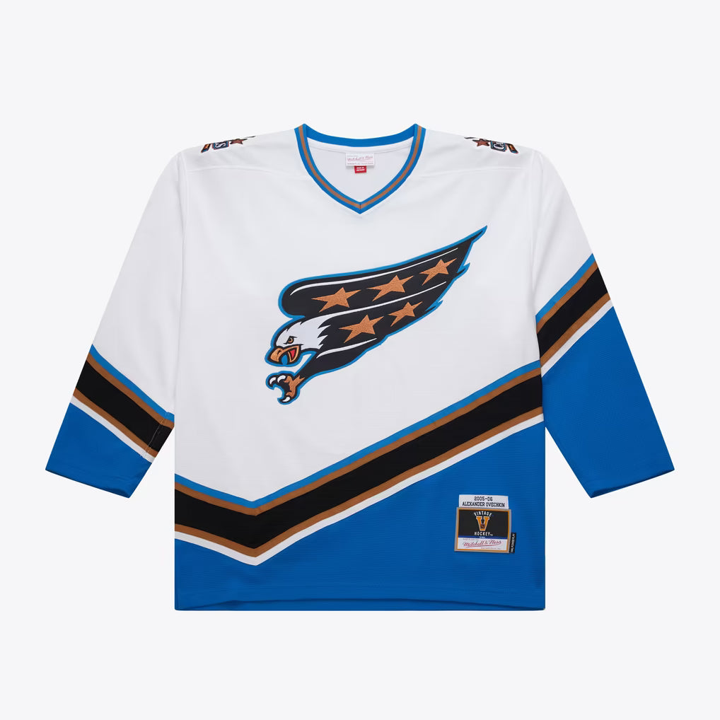 Alexander Ovechkin Washington Capitals NHL Mitchell & Ness Maillot authentique blanc 2005 Blue Line pour hommes