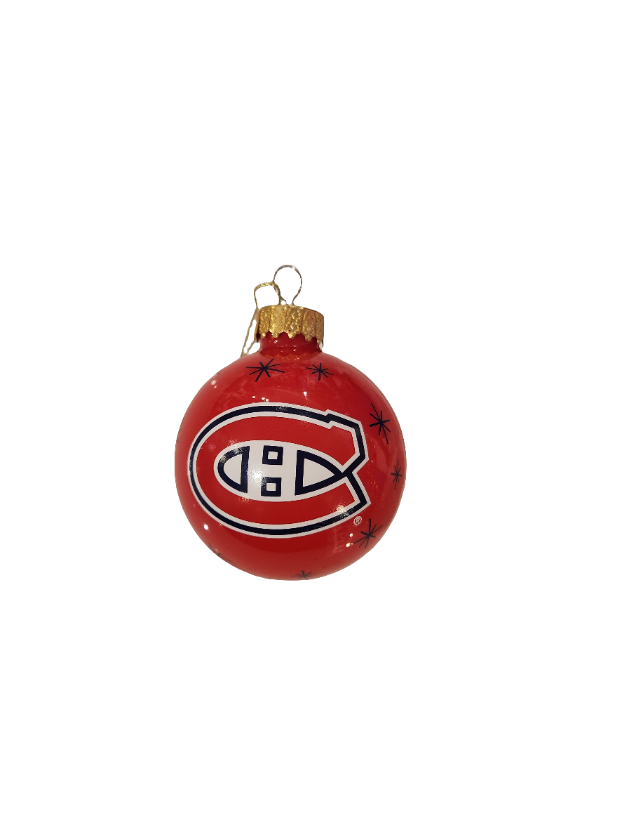 Montreal Canadiens NHL FOCO Printed Team logo Glass Ball Ornament