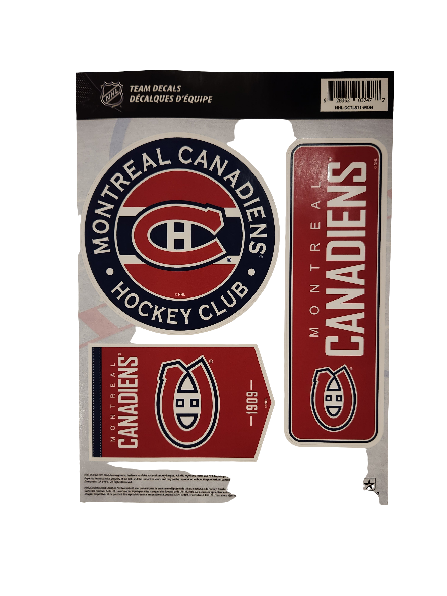 Montreal Canadiens NHL 8"x11" Team Fan Decal Set