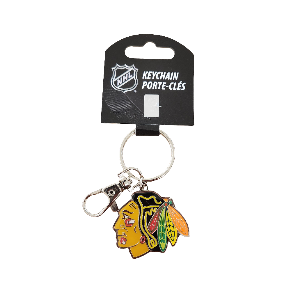 Porte-clés avec logo de l'équipe NHL TSV des Blackhawks de Chicago