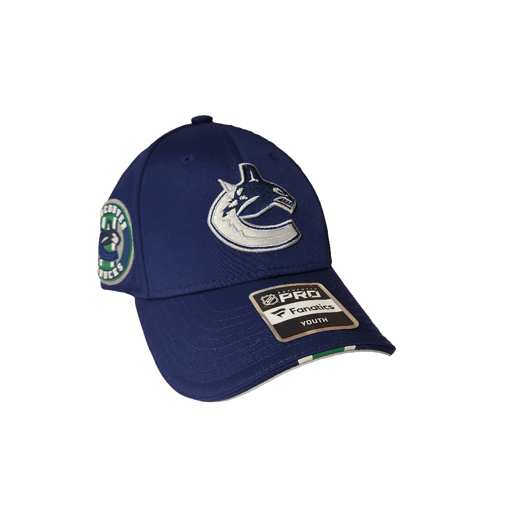 Casquette de baseball professionnelle authentique pour jeunes, bleu marine, de la LNH, fanatiques des Canucks de Vancouver, pour le repêchage 2025