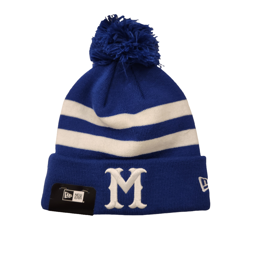 Montreal Royals MiLB New Era Men's Royal Blue/White Cuff Pom Knit Hat