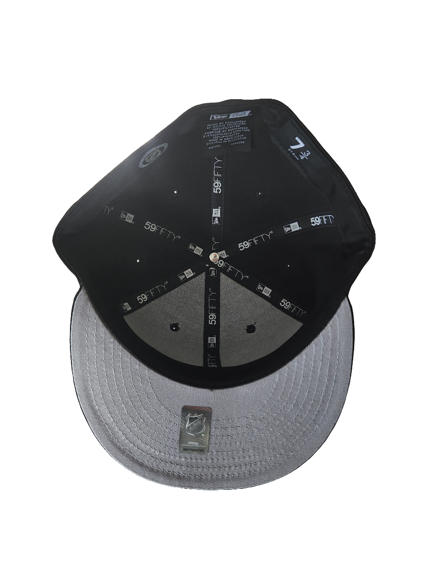 Casquette ajustée 59Fifty noire sur noire des Oilers d'Edmonton de la LNH pour homme de New Era