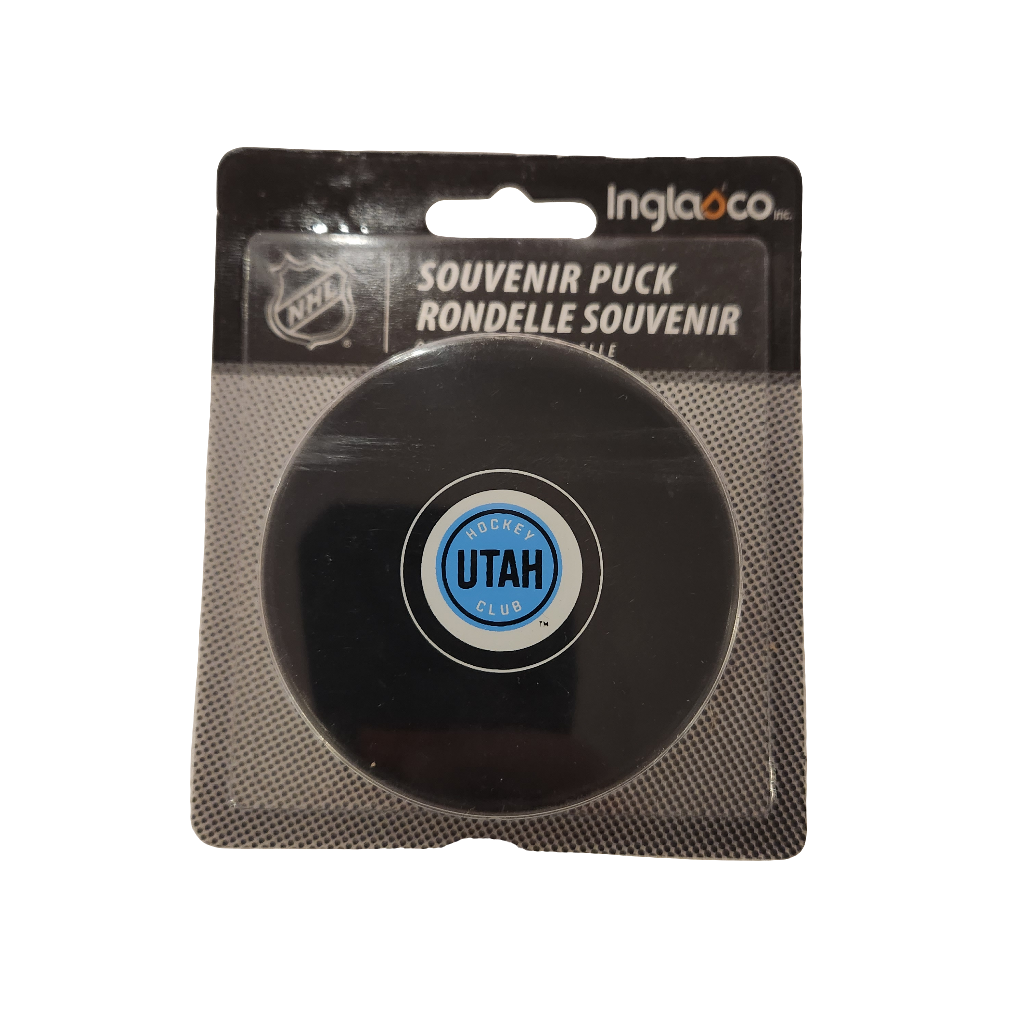 Rondelle de hockey souvenir autographiée par le club de hockey de l'Utah NHL Inglasco