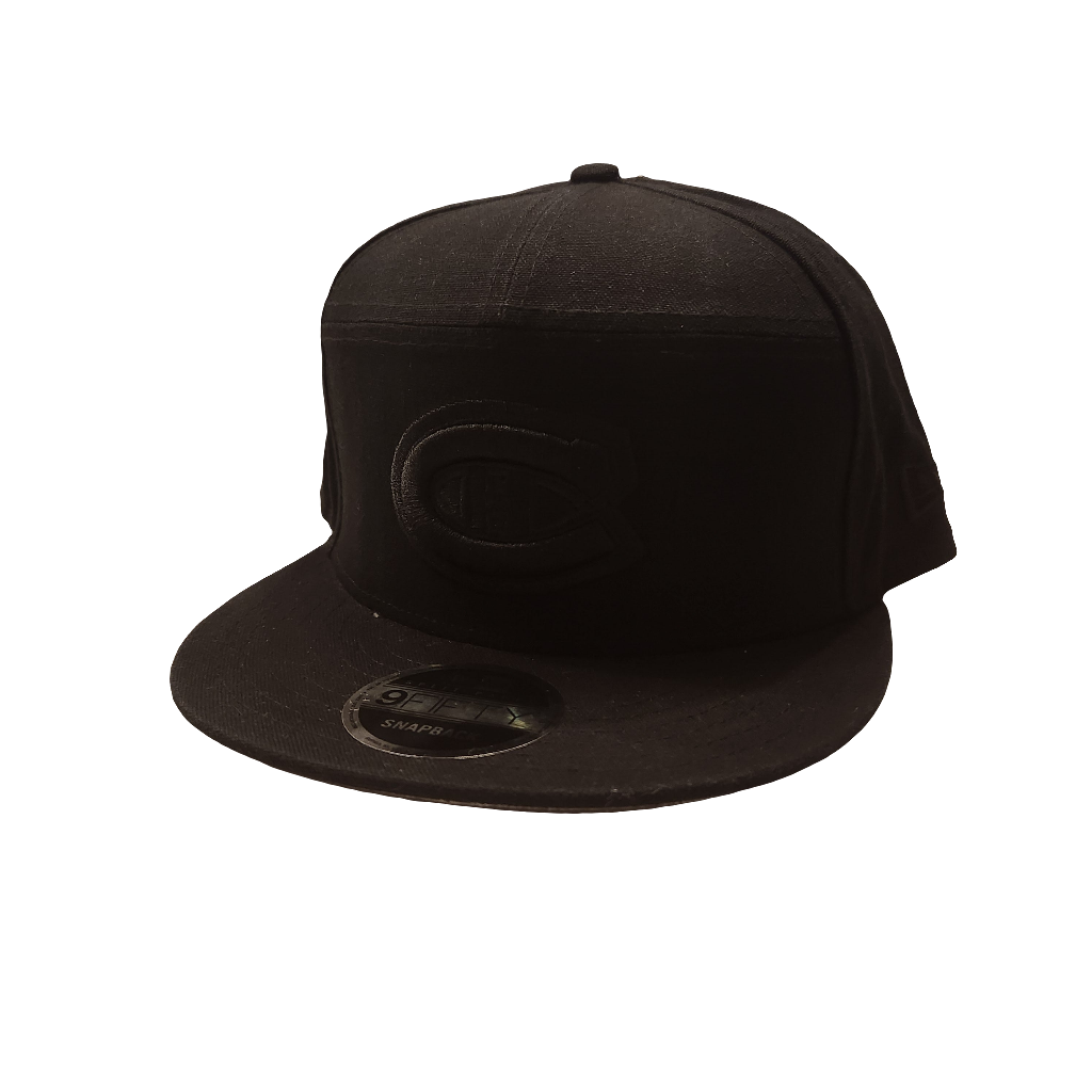Montreal Canadiens NHL New Era Casquette Snapback 9Fifty à panneaux contrastés en toile de coton noire pour homme