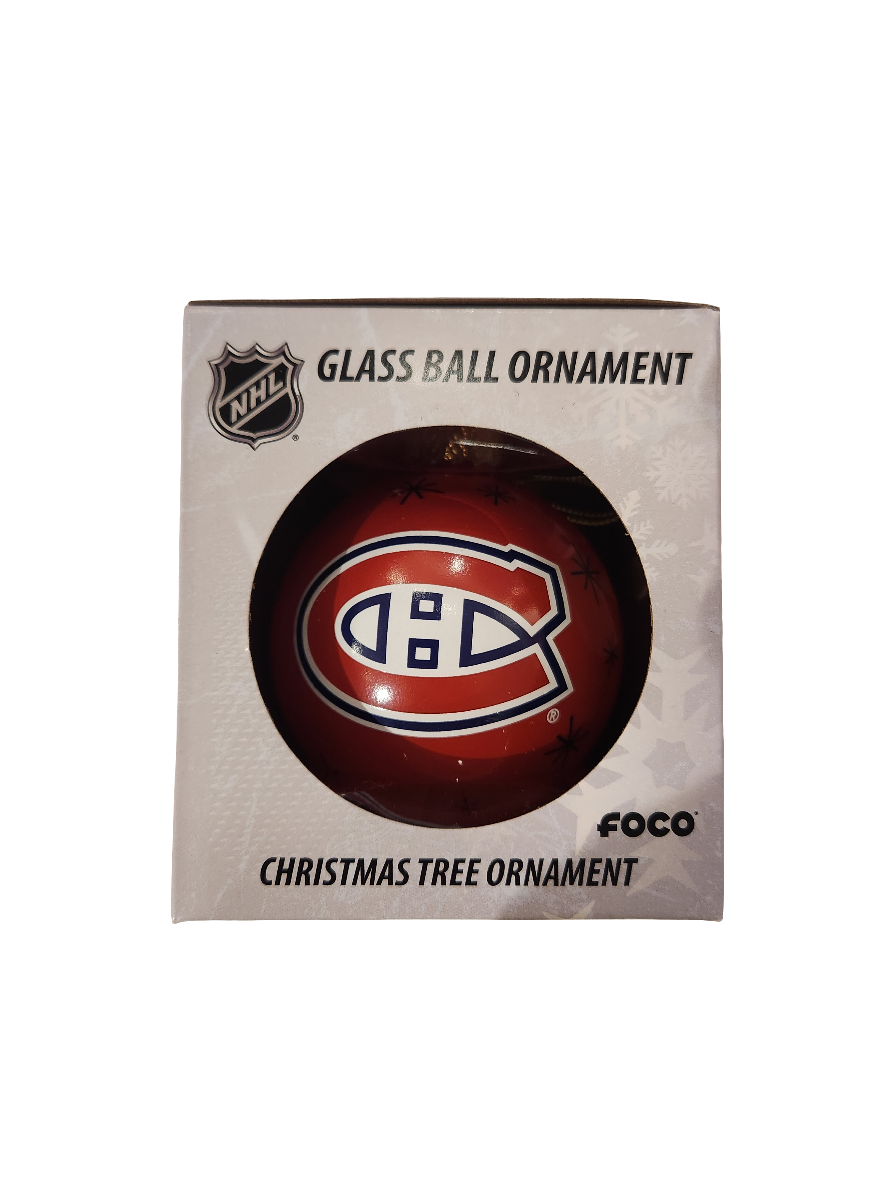 Montreal Canadiens NHL FOCO Printed Team logo Glass Ball Ornament