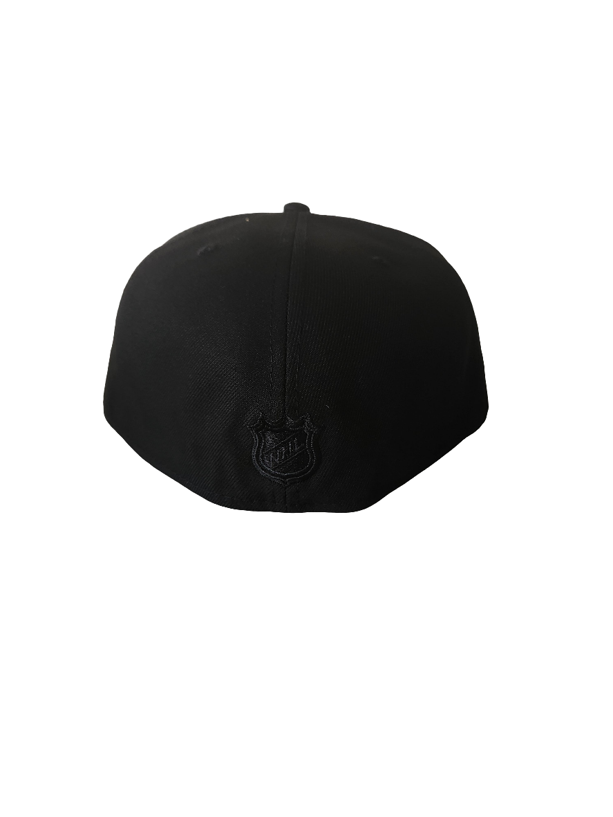 Casquette ajustée 59Fifty noire sur noire des Oilers d'Edmonton de la LNH pour homme de New Era