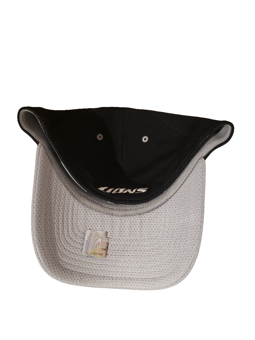 Detroit Lions MLB New Era Men's Black Grey 39Thirty Perforated Stretch Fit Hat