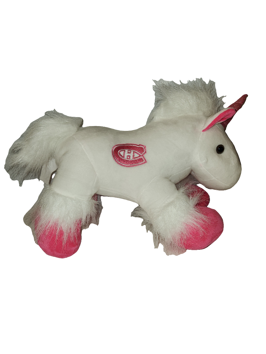 Peluche licorne blanche et rose FOCO des Canadiens de Montréal NHL
