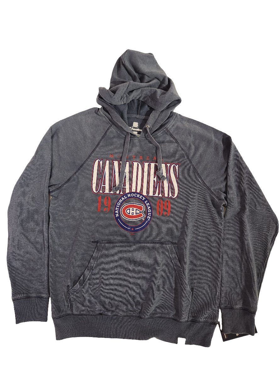 Sweat à capuche bleu marine délavé enneigé pour hommes Fanatics Branded de la LNH des Canadiens de Montréal