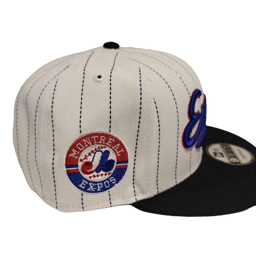 Montreal Expos MLB New Era Men's White 9Fifty Cooperstown Pinstripe Retro Uniform Snapback