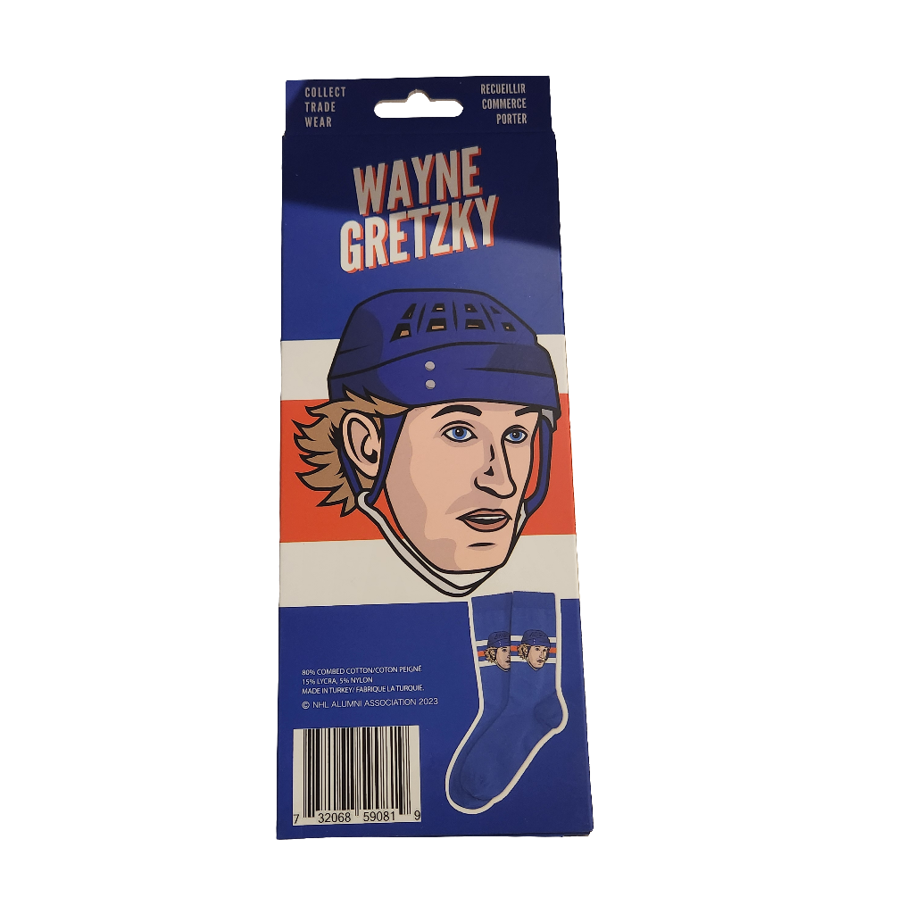 Chaussettes de la Ligue majeure de la LNH des Oilers d'Edmonton de Wayne Gretzky Chaussettes Royal Crew pour hommes