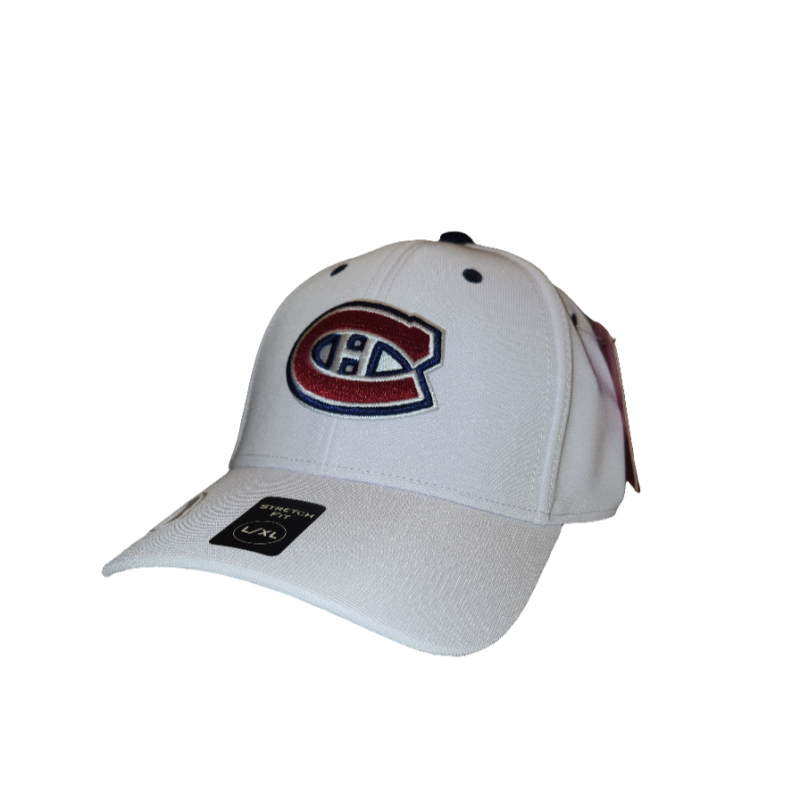 Montreal Canadiens NHL American Needle Men's White E-Boss Stretch Fit Hat