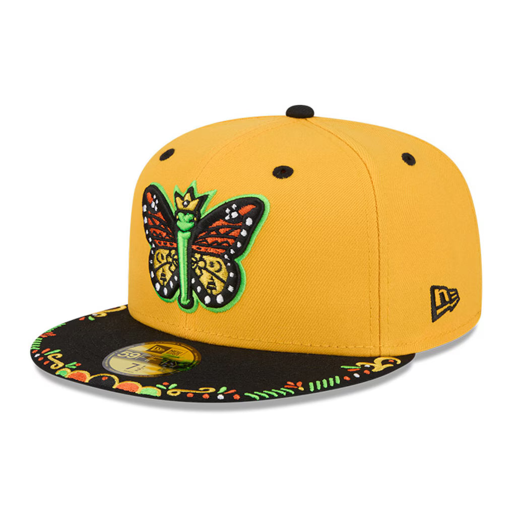 Casquette ajustée 59Fifty Copa De La Diversion jaune et noire pour homme New Era Eugene Emeralds MiLB