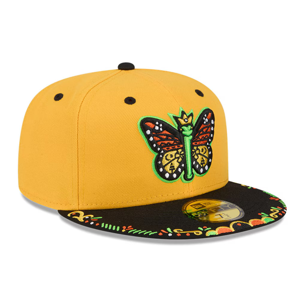 Casquette ajustée 59Fifty Copa De La Diversion jaune et noire pour homme New Era Eugene Emeralds MiLB