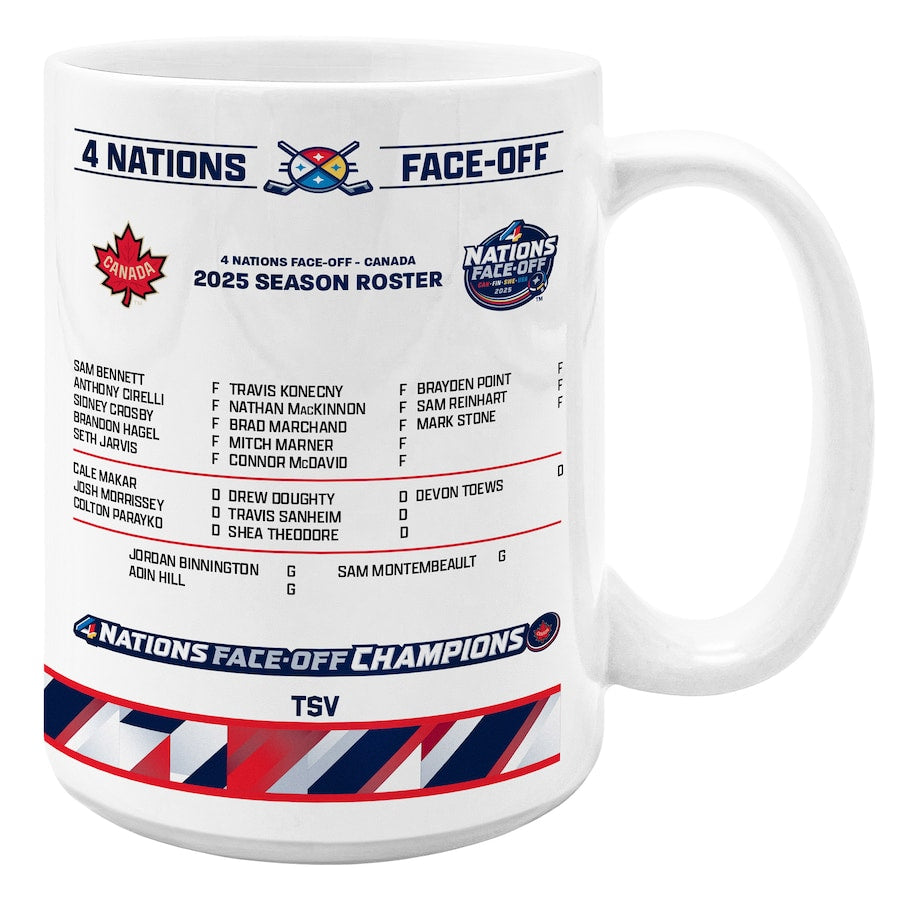 Canada NHL Inglasco 15oz 4 Nations Face-Off Champions Roster Sublimated Mug