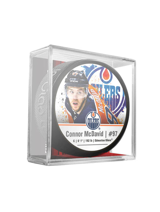 Connor Mcdavid Edmonton Oilers NHL Inglasco Cube Star Hockey Puck