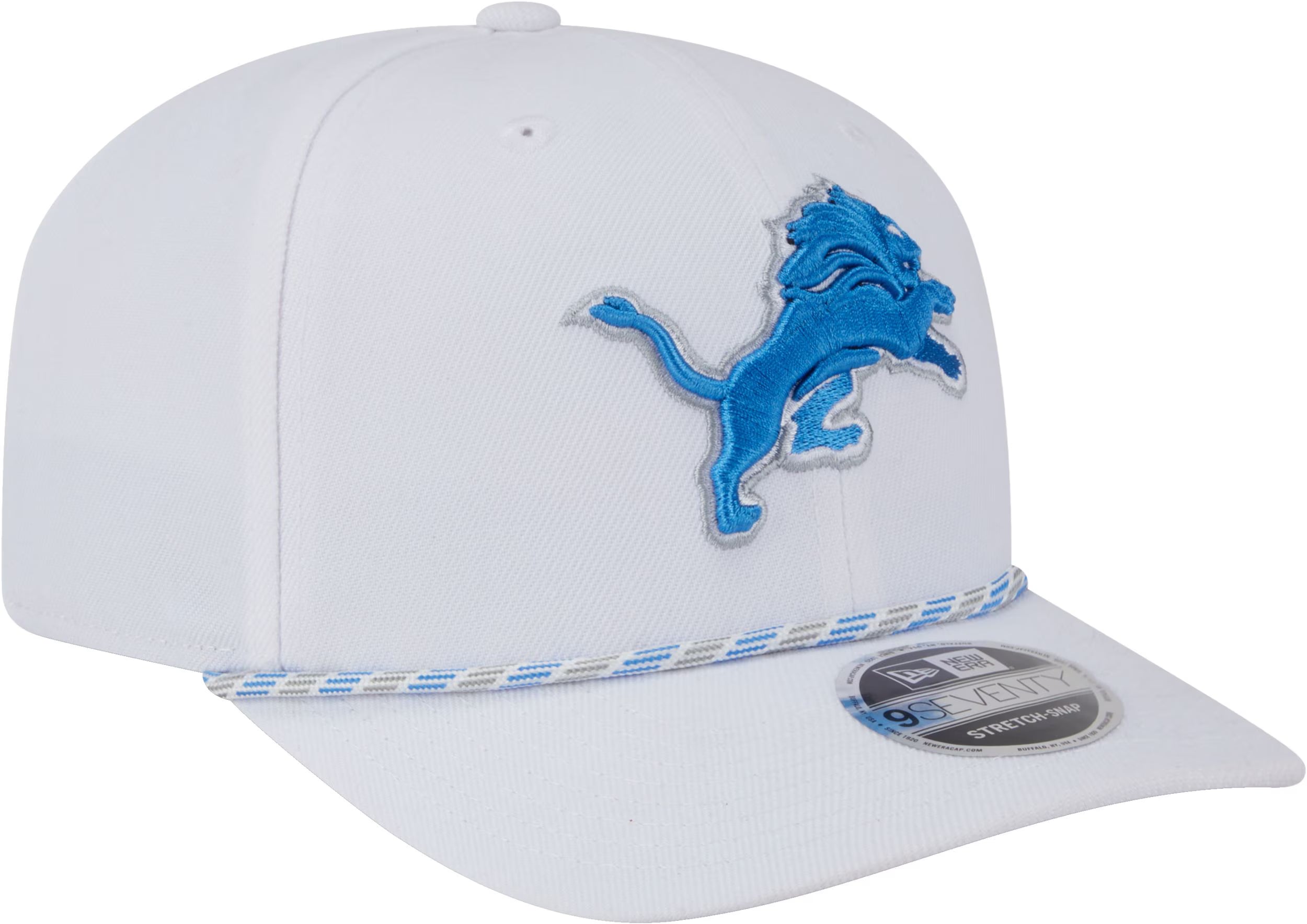 Detroit Lions NFL New Era Men's White 9Seventy Multi-Rope Stretch Snapback Hat