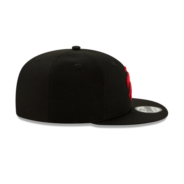 Toronto Raptors NBA New Era Snapback noir 9Fifty avec logo rouge pour hommes