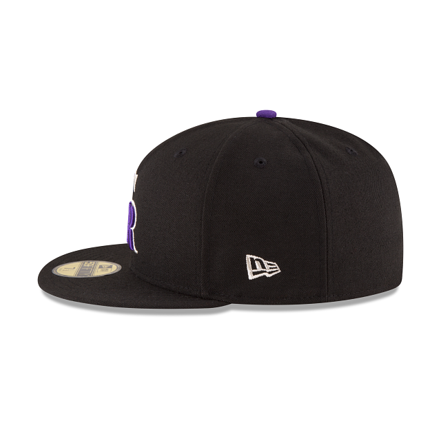 Colorado Rockies MLB New Era Men's Black 59Fifty Authentic Collection On Field Game Fitted Hat