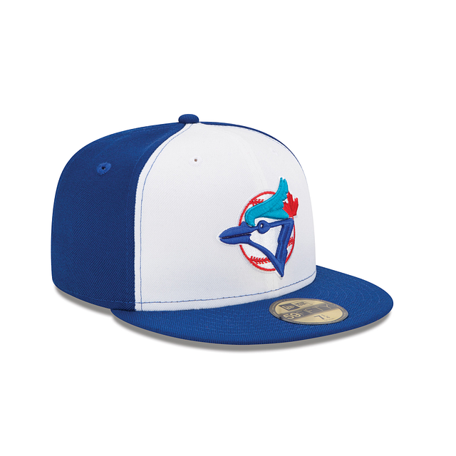 Toronto Blue Jays MLB New Era Men's White/Royal Blue 59Fifty Cooperstown Fitted Hat