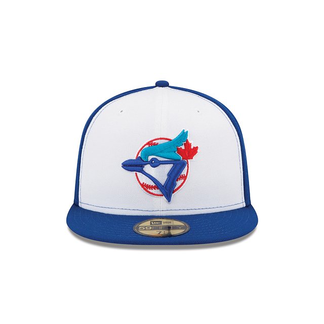 Toronto Blue Jays MLB New Era Men's White/Royal Blue 59Fifty Cooperstown Fitted Hat